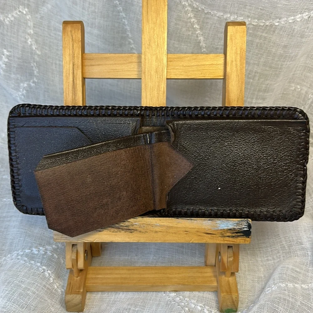 Handmade vintage equestrian horse cowboy bifold wallet